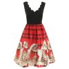 Christmas cats musical shop notes print sleeveless dress