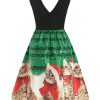 Christmas Cats Musical Notes Print Sleeveless Dress Romeo